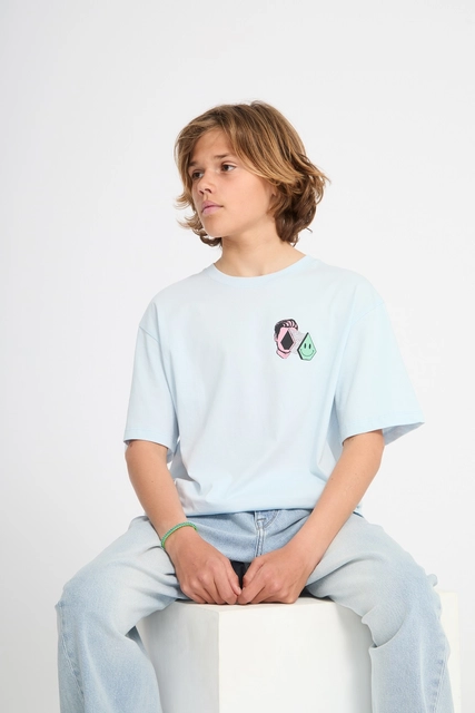 Volcom Aura Basic SS Tee Light Blue Acid - L/12år 